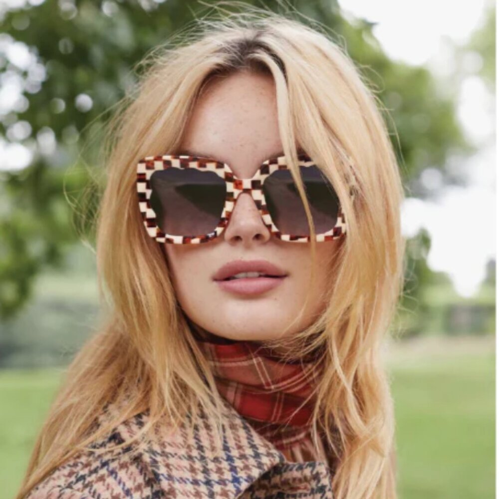 KREWE - Elizabeth acetate square sunglasses - scallop accent